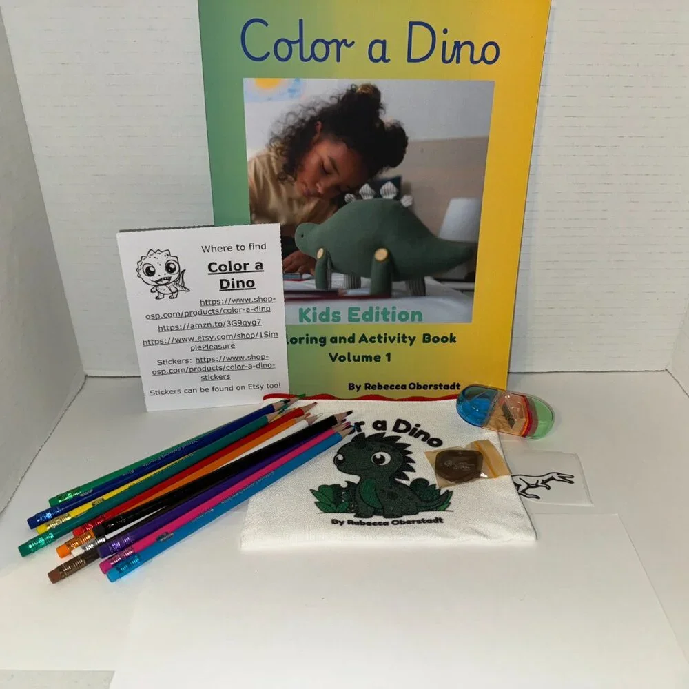 Red Color a Dino Zippered Pencil Pouch
